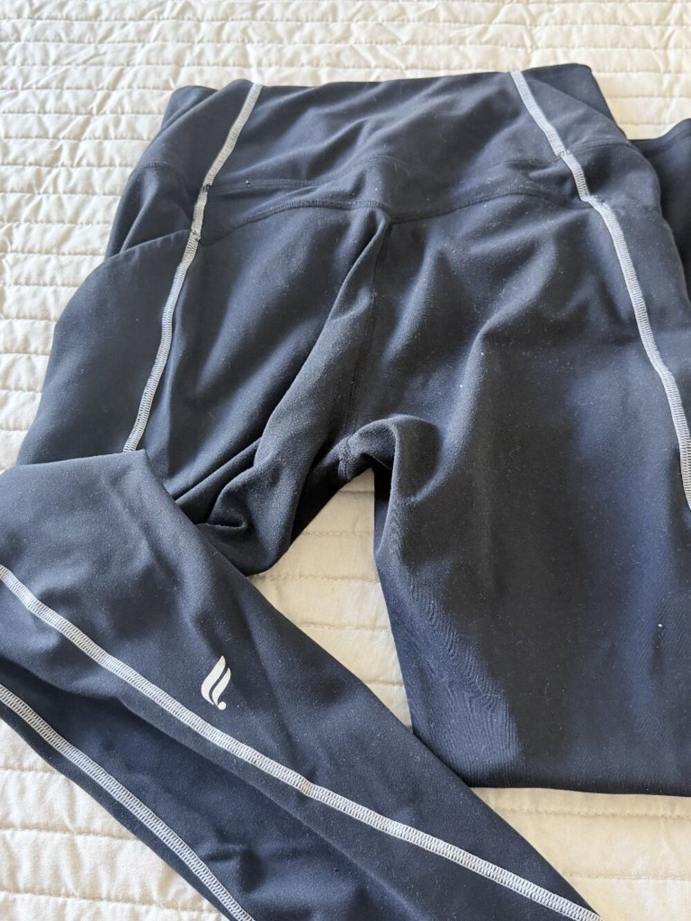Fabletics Contrast Stitch Leggings Black